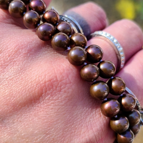 Vintage Princess Length Chocolate Pearls - Picture 4 of 4